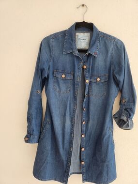 Fiorucci Denim Button-Down Shirt Dress - Medium Blue